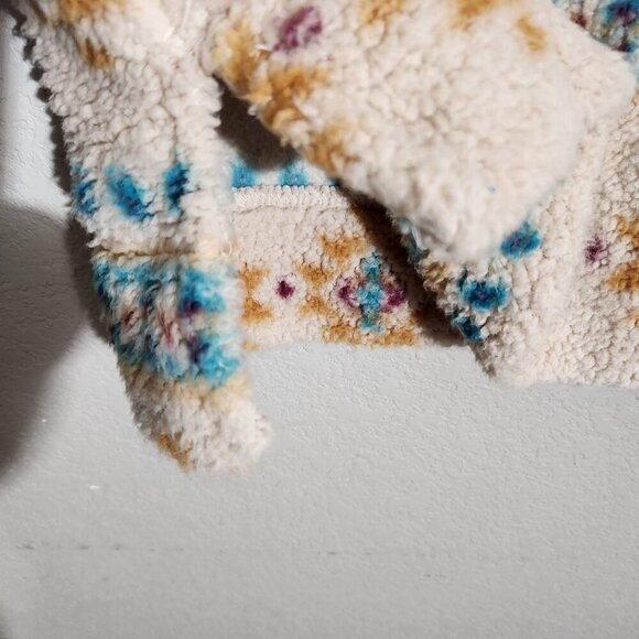 Sonoma Womens Medium Faux Fur Quarter-Zip Pullover Sweater Aztec - Picture 12 of 14